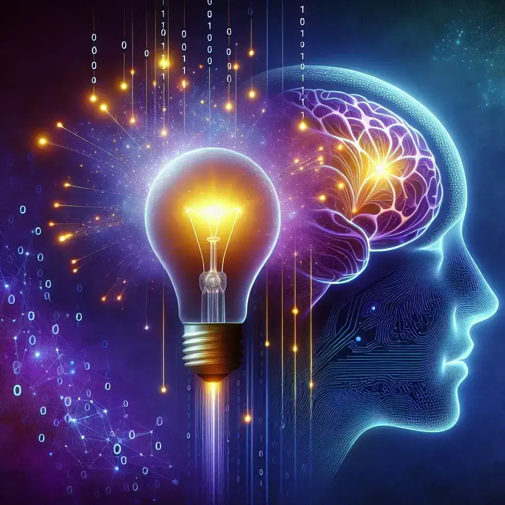 "Image illustrating the comparison between Perplexity and ChatGPT for creative inspiration search, featuring a creative workspace with a computer, notepads, and colorful brainstorming materials."